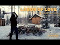 Alaska cabin firewood  a labor of love  falling bucking splitting and stacking firewood