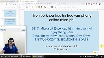 Bài 7: Microsoft Excel các hàm liên quan tới ngày tháng năm Date, Today, Now, Year, Month, Day