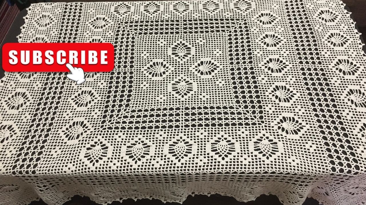 مفرش كروشيه مربع لأي مقاس | شرح مبسط للمبتدئين الجزء الثالث