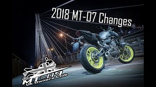 2018 Yamaha MT-07 Changes