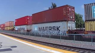 BNSF 8127 Eastbound Double Stack Intermodal Train (W/ DPU'S) - Riverside, CA USA 6/26/2019