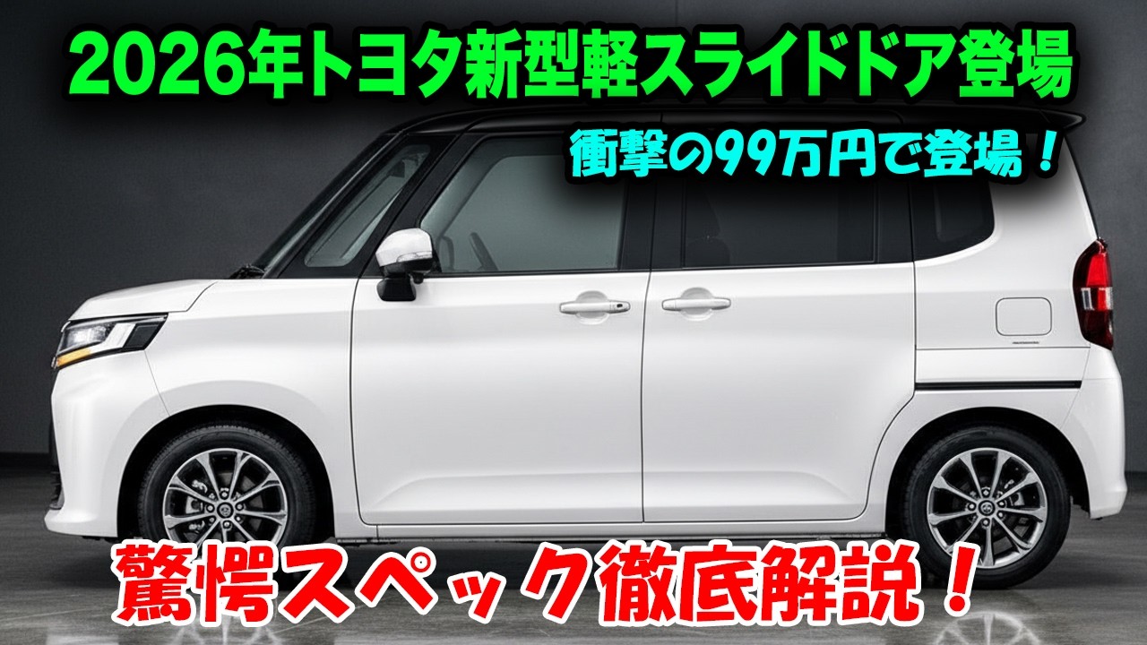 2026年トヨタ新型軽スライドドア登場、衝撃の99万円で登場！N-BOXオーナーが後悔する驚愕スペック徹底解説！