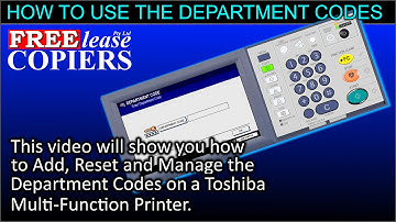 How to use Department Codes on a Toshiba