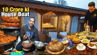 10 करोड़ की House Boat पे Indian Street Food 😍 Vegetarian Kashmiri Wazwan, Srinagar famous Le Delice
