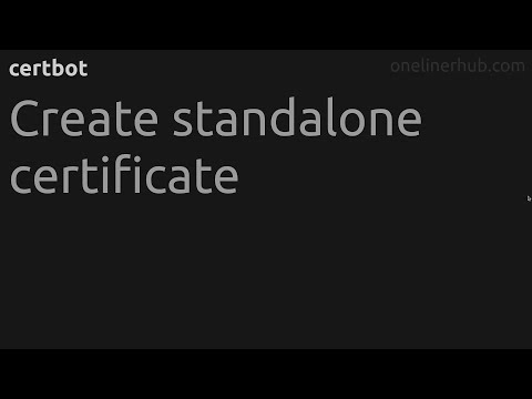 Create standalone certificate #certbot