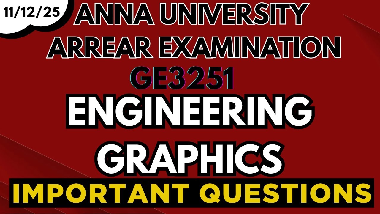 GE3251|Engineering Graphics|Arrear Examination Important Questions 💯💯💯 ...
