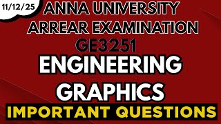 GE3251|Engineering Graphics|Arrear Examination Important Questions 💯💯💯|@Toppersacademytamil