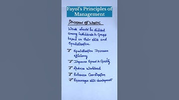Fayol’s principles of management | principle of division of work | class 12 business studies