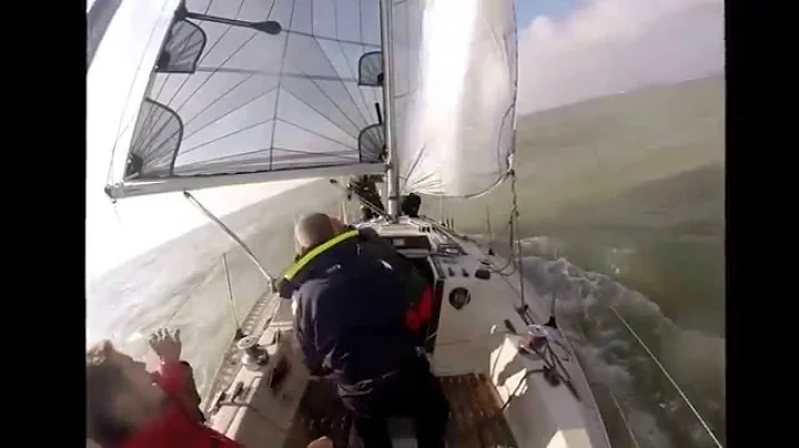 Boom!!! Overboard after accidental jibe.