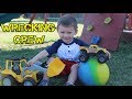 Monster Truck Monday: Monster Jam Monster Truck Wrecking Crew Unboxing with Mom LETS PLAY