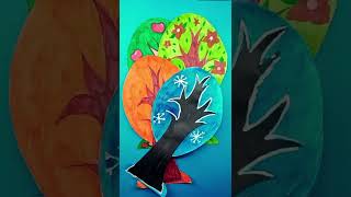 Four Season Tree Craft #shorts #creativeart #art #diy #satisfying