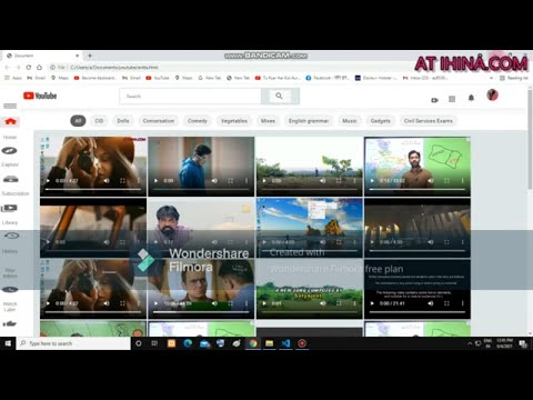 youtube website using html and css,htm  css