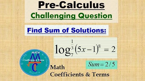 Challenging Pre-Calc. Q. (Solve Logarithmic Power Equation)