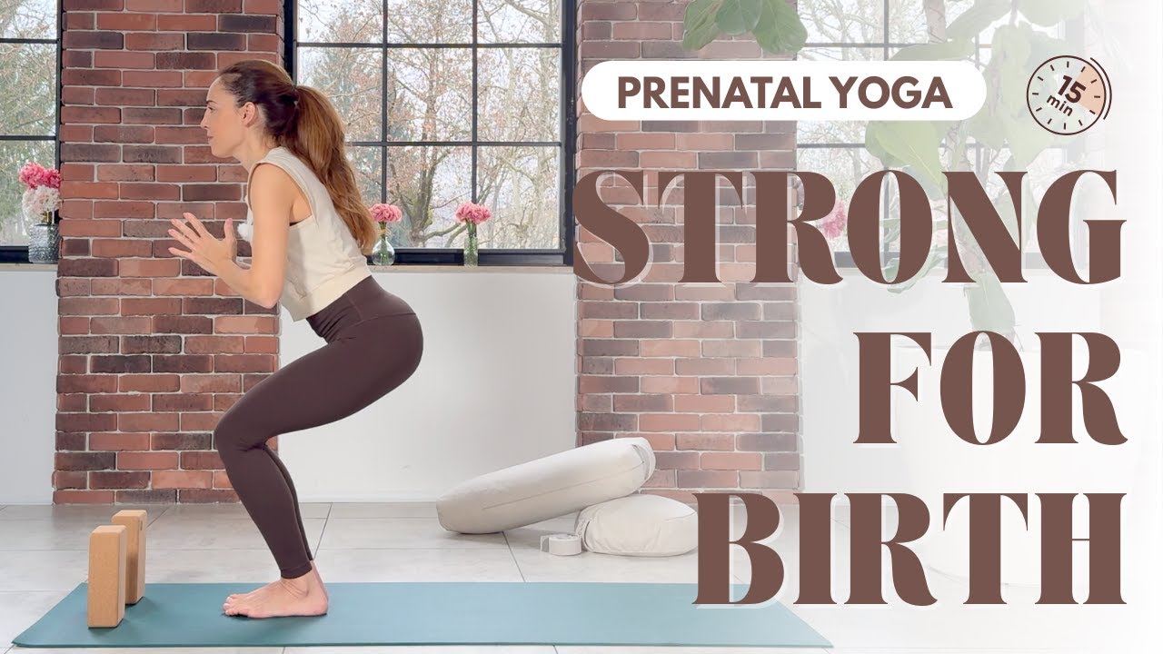 15-Minute Pregnancy Yoga | Third Trimester Glute & Leg Strength Builder