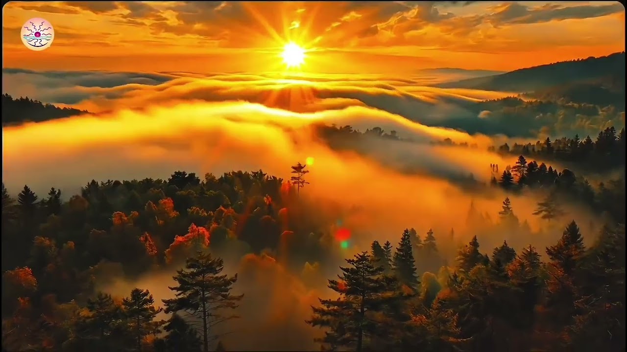 2 HOURS Sunset Fog in the Mountains  | Relaxing Ambient Background Music for Focus & Peace