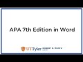 APA 7th Edition in Word