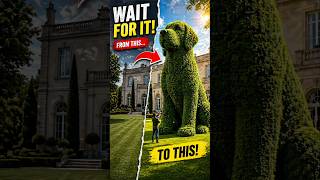 Giant Dog Topiary Transformation 😳 From Empty Lawn to Luxury Masterpiece