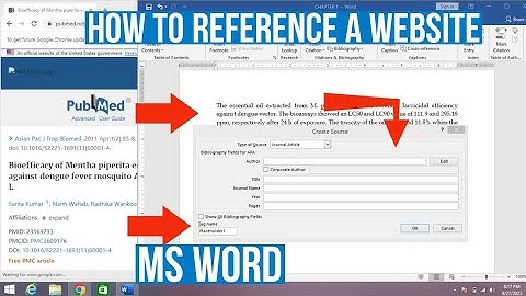 How to Reference A Website in MS Word | How to Use Website Reference in MS Word | Website Reference