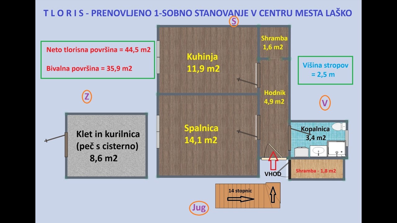 Čudovito 1-sobno stanovanje v centru Laškega