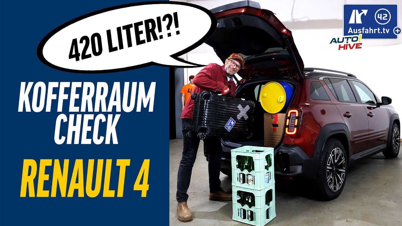 Kofferraum-Check: Renault 4 E-Tech - was passt in den Kofferraum? Fahrrad? Leiter? Koffer? Taschen?