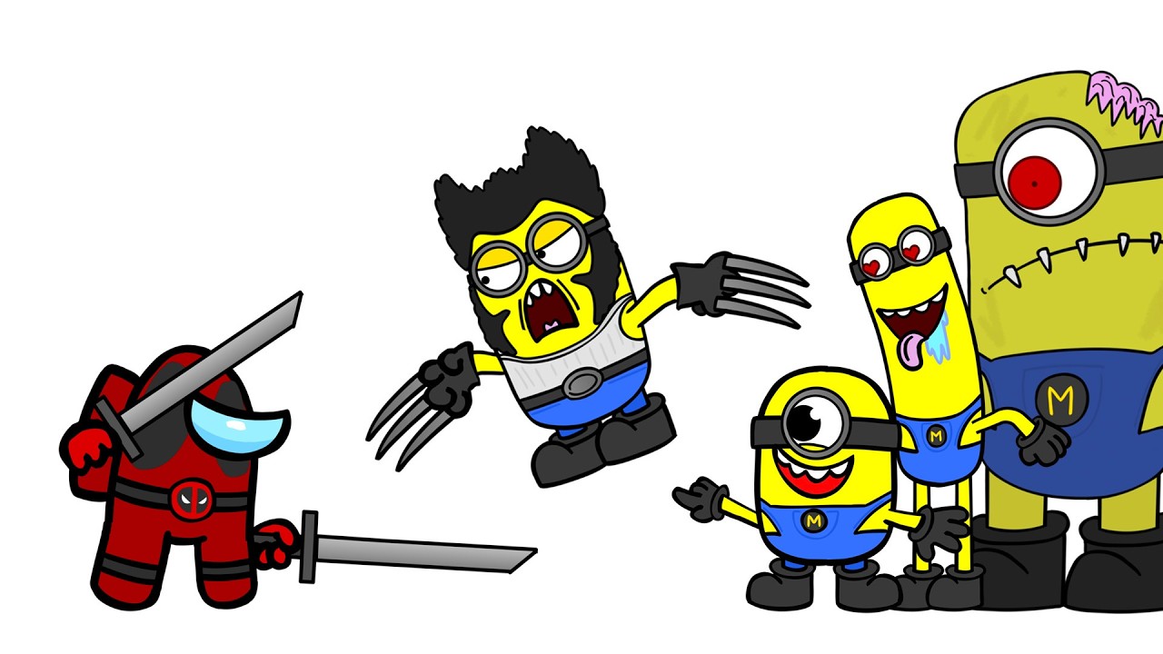 Minions vs Among us Red & Pink funny animation