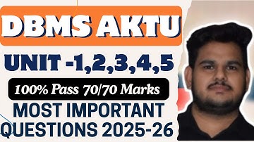 DBMS Aktu Most Important Questions | Database Management System Aktu Most Important Questions 