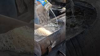 anvil cooling process #satisfying #cool #blacksmith #metal