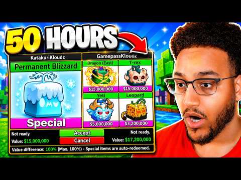 Trading PERMANENT Legendary Fruits For 50 Hours (Blox Fruits)