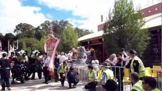 Sun Loong Being Put Away from Bendigo Easter Parade 2013
