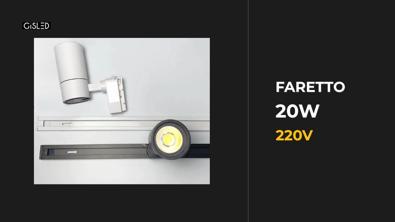 Faretto LED 20W 4000K per Binario Monofase 220V | Presentazione e Montaggio | GISLED