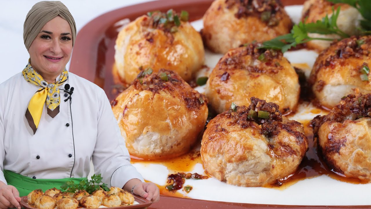 فطائر الكفتة السريعه مع صوص اللبن اللذيذ | منال العالم