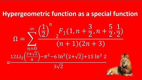 Hypergeometric function as special function