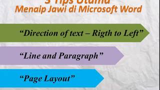 Menaip Jawi di MS Word Bil  1