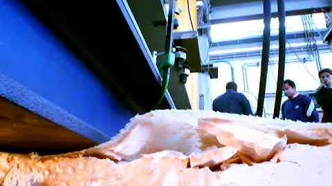 Large scale three point bending collapse test of a composite sandwich panel