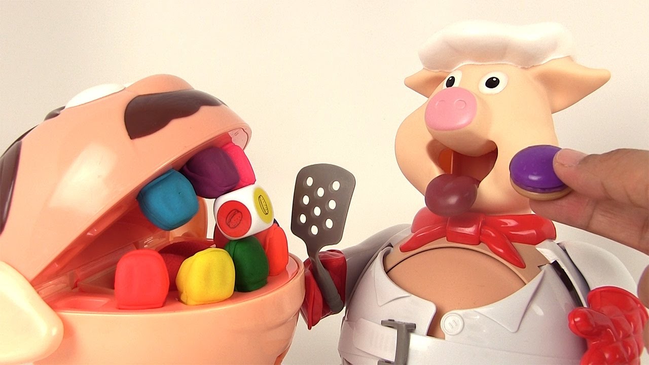 Cuisto Dingo Jeu de Société d'Action et de Réflexe avec le Play Doh  Dentiste Pop the Pig 