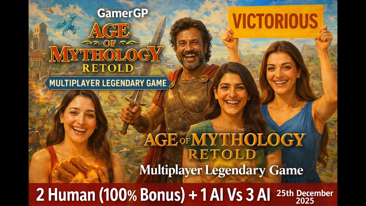 AOM : RETOLD - Multiplayer Legendary Game 2 Human (100% Bonus) + 1 AI Vs  3 AI : 25th December 2025