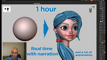 Stylized girl head sculpting in Zbrush