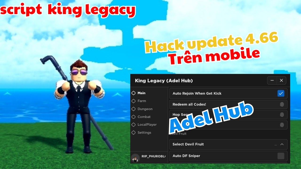 Adel Hub King Legacy Mobile Script Download 100% Free