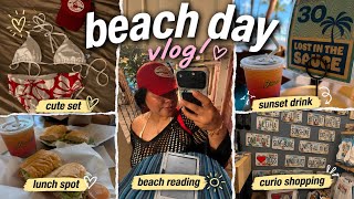 A PERFECT BEACH DAY VLOG get ready with me matcha tanning shopping food
