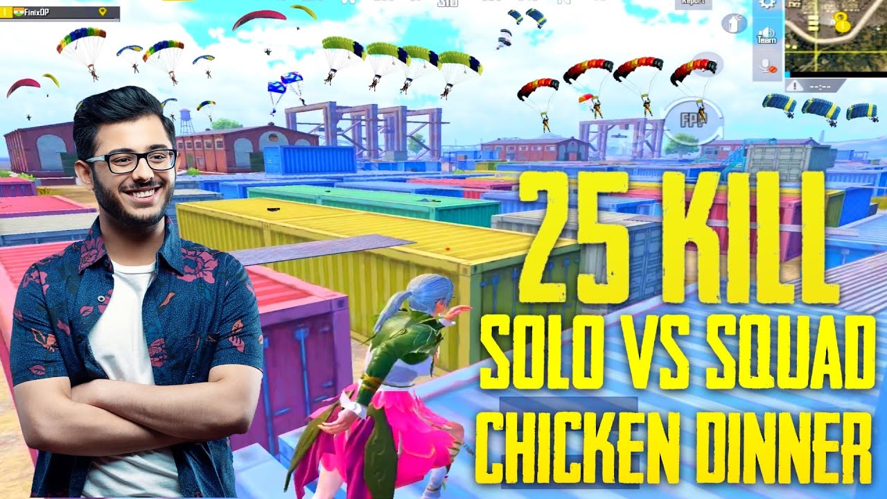 25 Kill Solo vs Squad Game | Carryminati Voiceover  