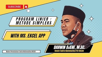 Program Linier : Metode Simpleks with Ms. Excel