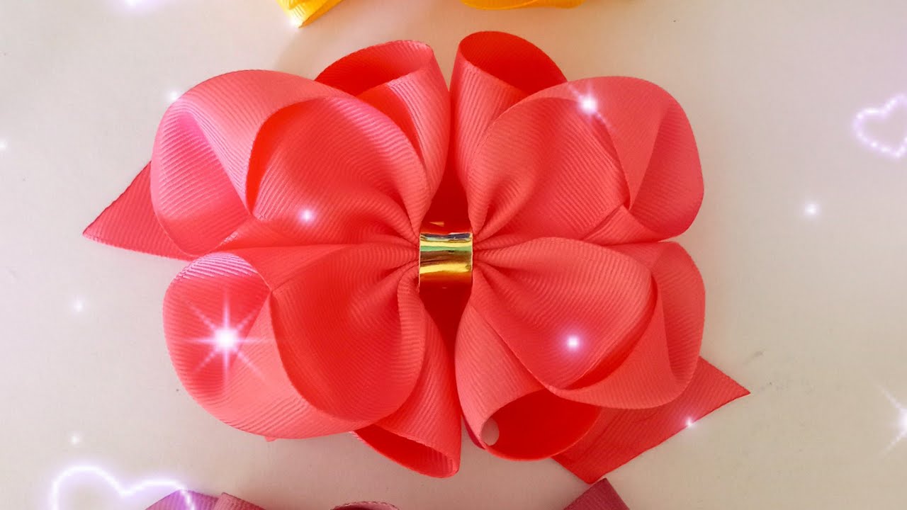 CÓMO HACER UN MOÑO ELEGANTE PARA NIÑAS CON LISTON DE 4CM/LAÇO ELISANGELA🎀