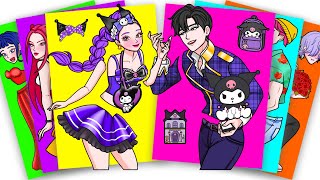 Huntrix Rumi And Jinu Saja Cosplay Kuromi - Kpop Demon Hunters Fashion Paper Sticker Diy