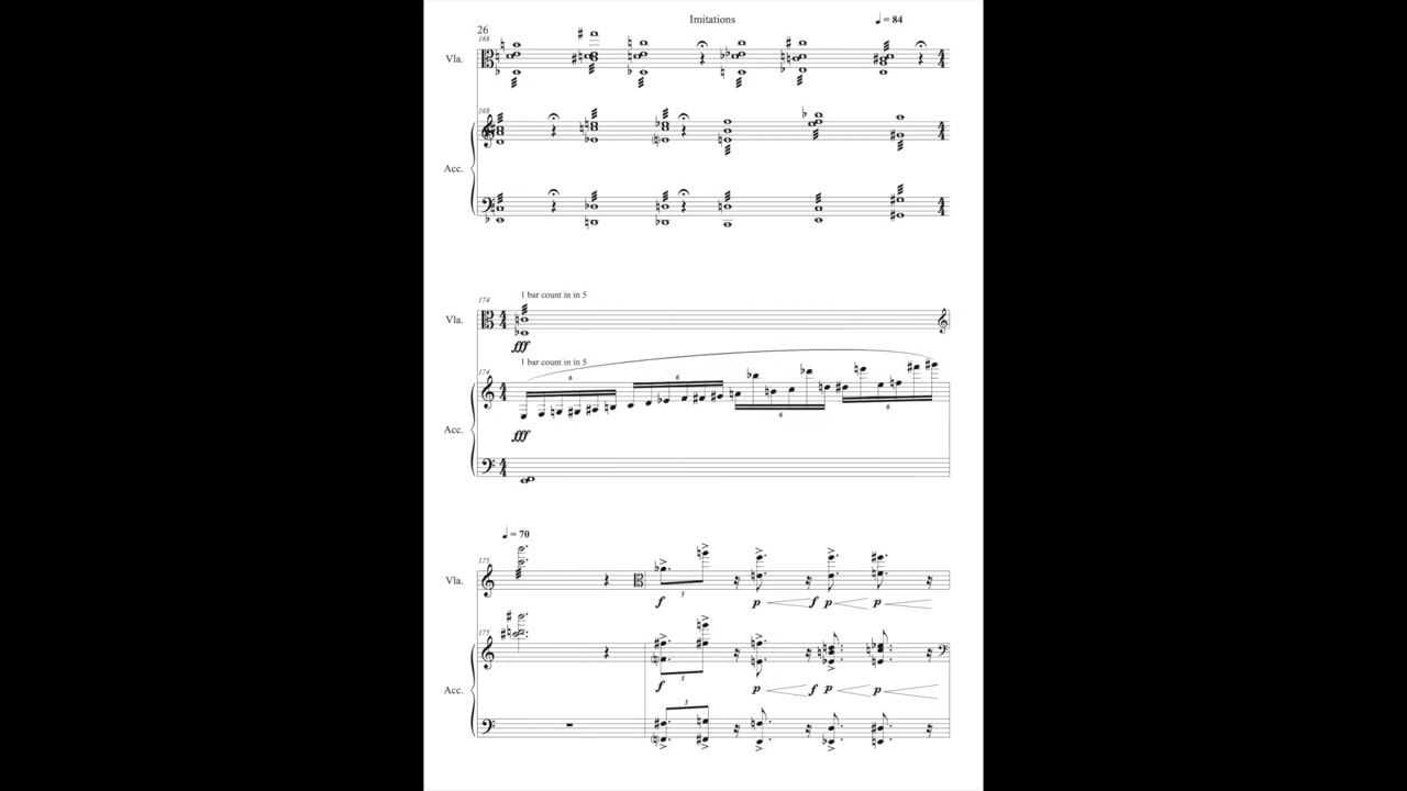 R. ZALECH - Imitations for viola, accordion and live electronics (2023)