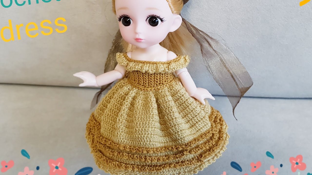 인형옷/손뜨개 인형옷 /코바늘 드레스/ crochet doll dress YouTube