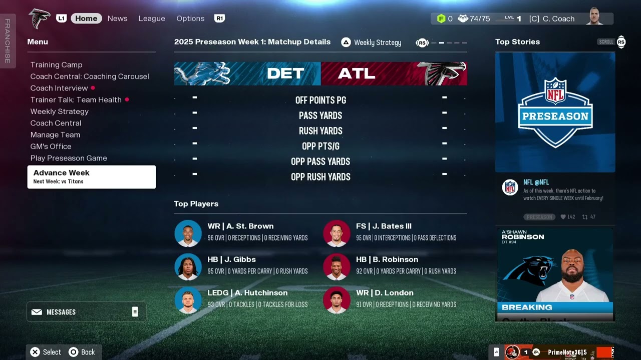 Madden 26 How to Advance Week in Franchise Mode