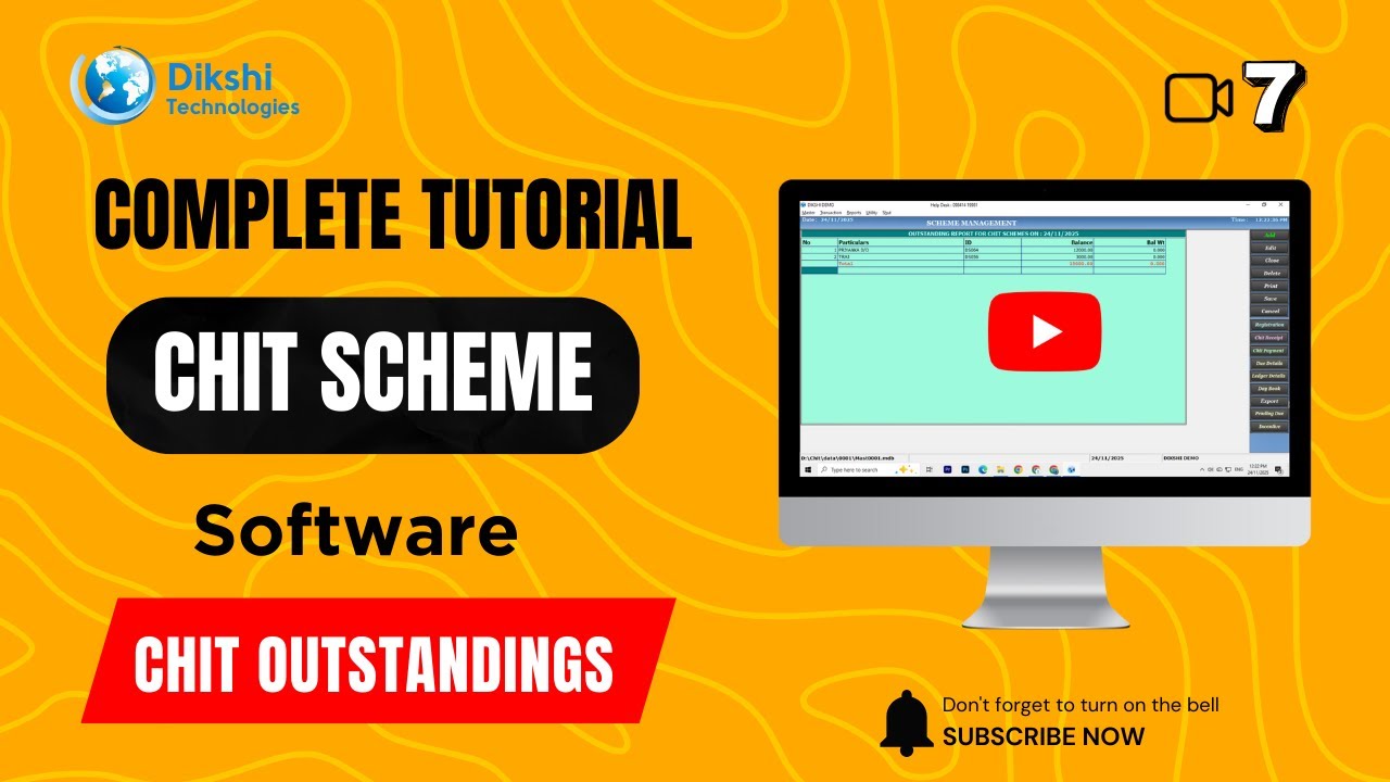 Chit Scheme Software Full Tutorial | Chit Outstanding#7 - YouTube