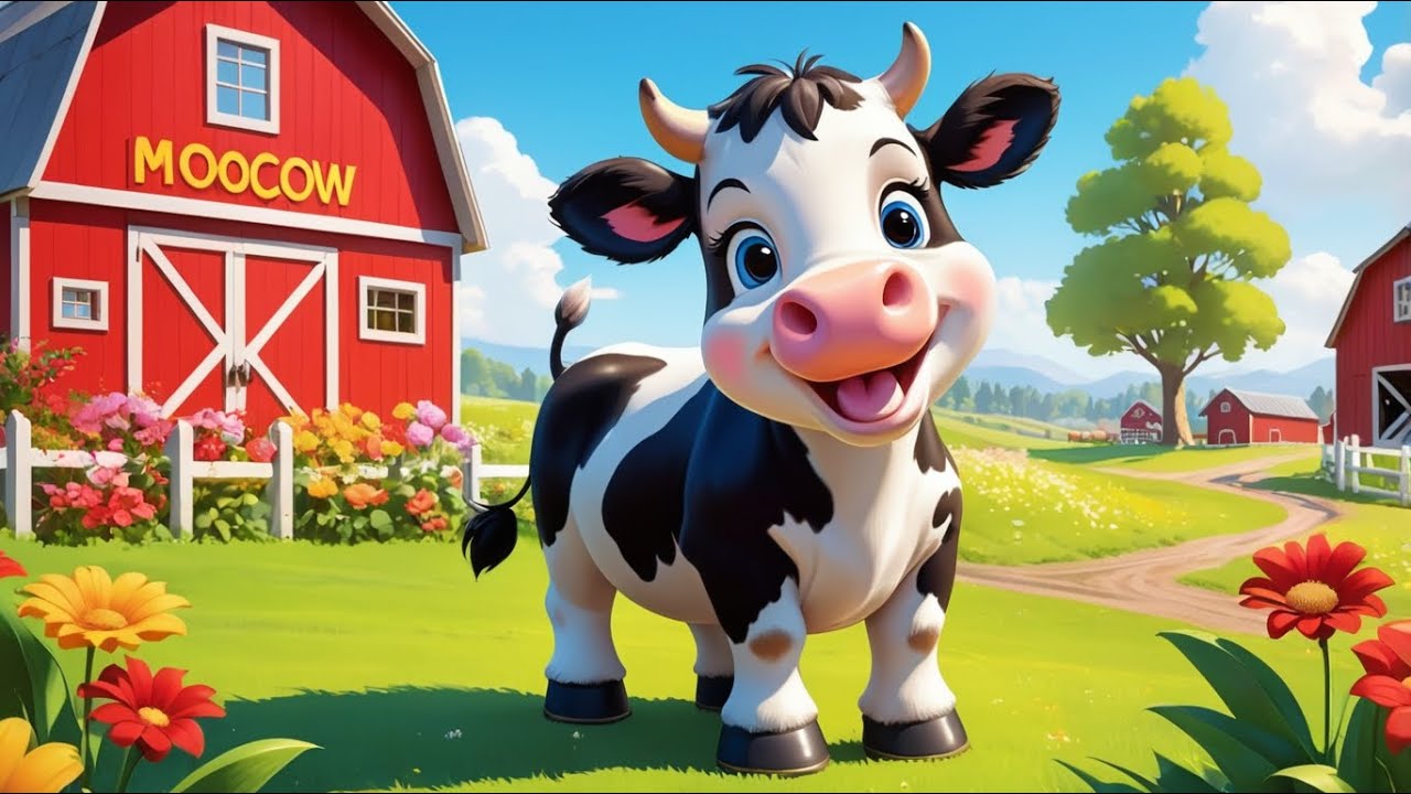 "Moo Moo Baby Cow 🐄 | Catchy Animal Song for Toddlers & Preschoolers"