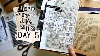 Crossword Puzzle Art • Junk Journal July 2026 Day 5 • Journal Challenge 2026