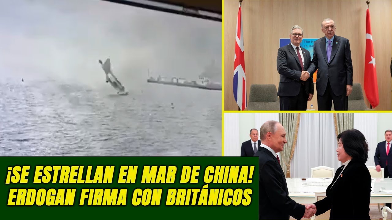 ¡Se estrellan caza y helicóptero de EEUU en China! Erdogan firma con británicos. Putin con Norcorea.